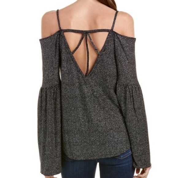 Chaser Glitter Flounce Top Bell Sleeves Sz S - Picture 2 of 11